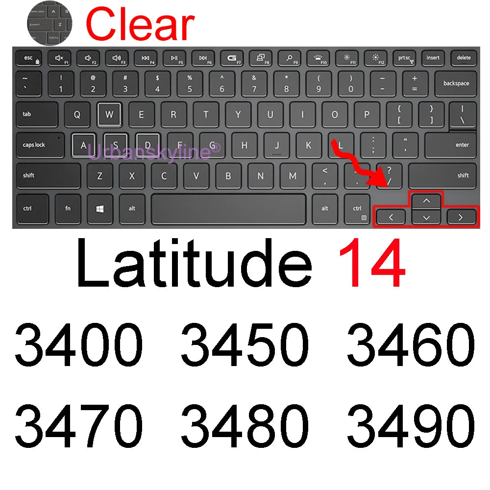 Keyboard Cover for Dell Latitude 14 7440 7450 7400 7404 7410 7414 7420 7424 7430 7480 7490 2 in 1 Silicone Protector Skin Case