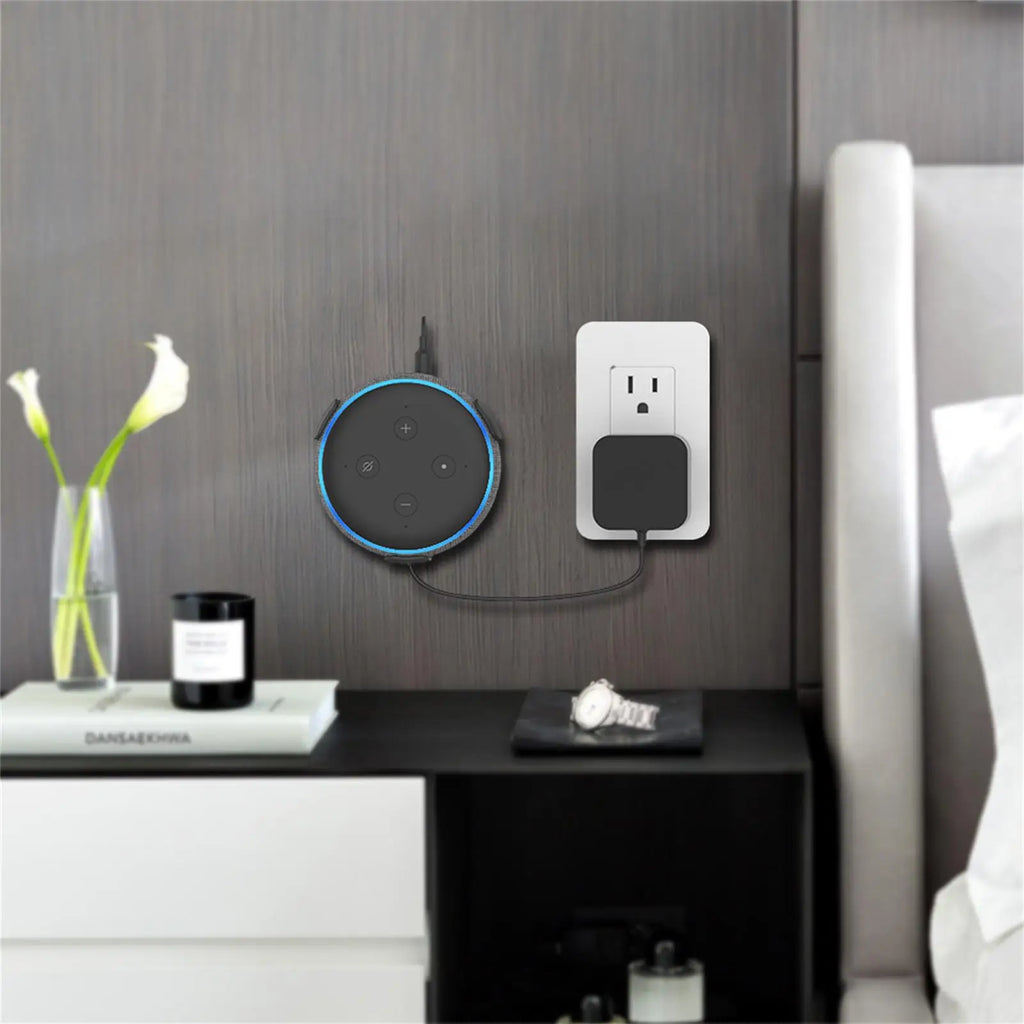 Built In Cable Holder Echo Dot Wall Mount Holder With Smart Speaker Management Space-Saving Accessories For Dot 3rd Gen