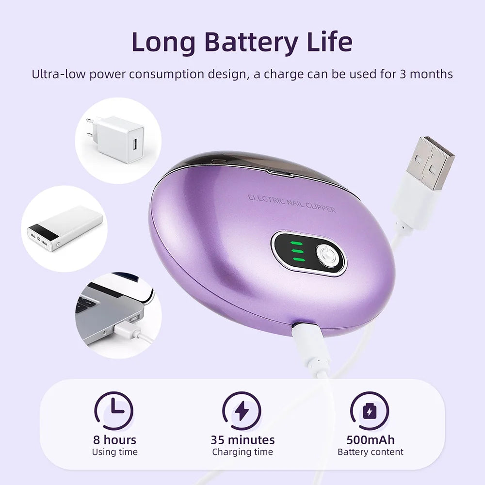 Electric Nail Clipper With UV Light Nail Cutter Low Noise Easy Operation Manicure Nail Grinder AdultS Child Finger Toe Nursing