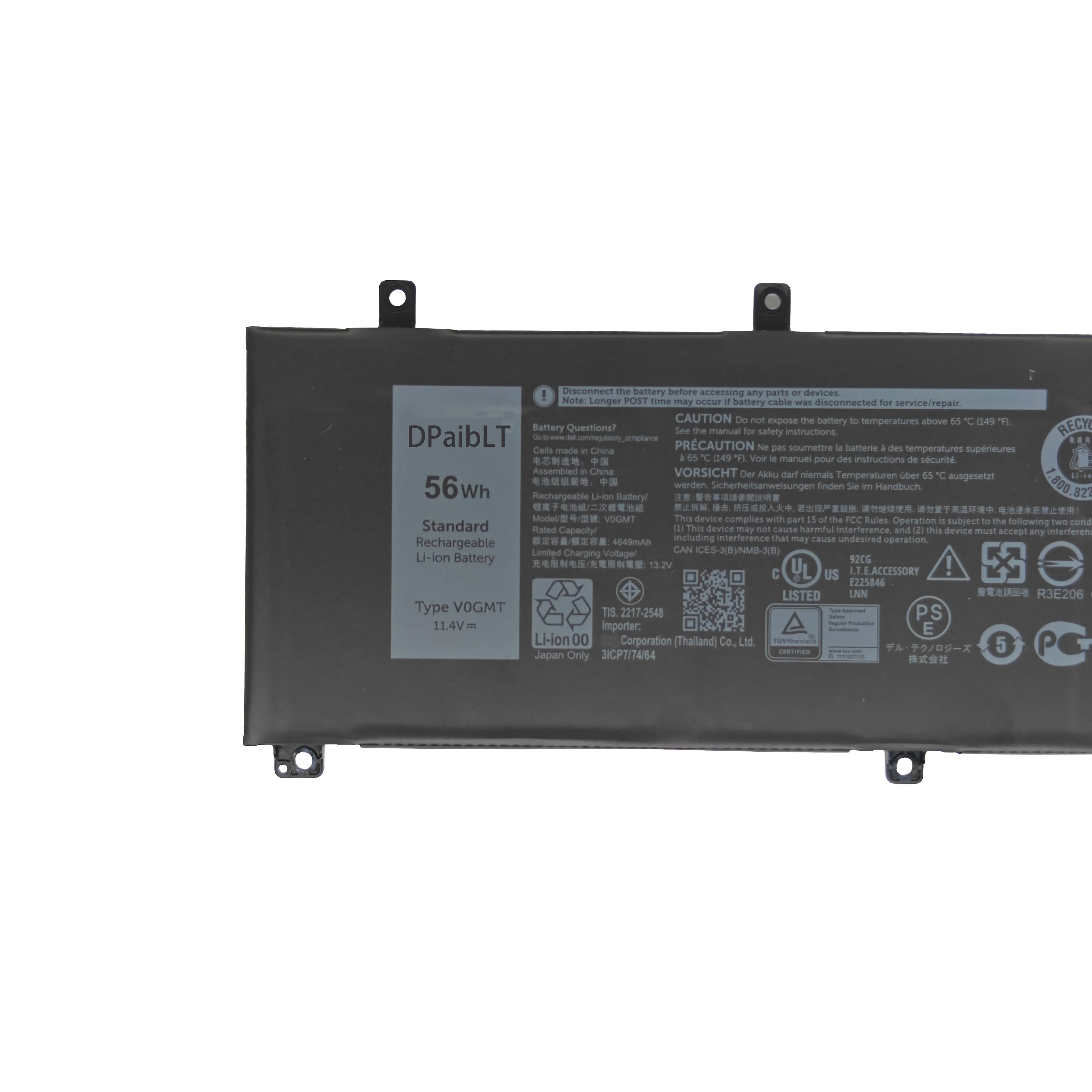 DPaibLT 56Wh V0GMT 4K1VM LAPTOP Replacement battery For Dell G7 17 7700 P46E Vostro 7500 Inspiron 7500 7501 7591 Precision 5540