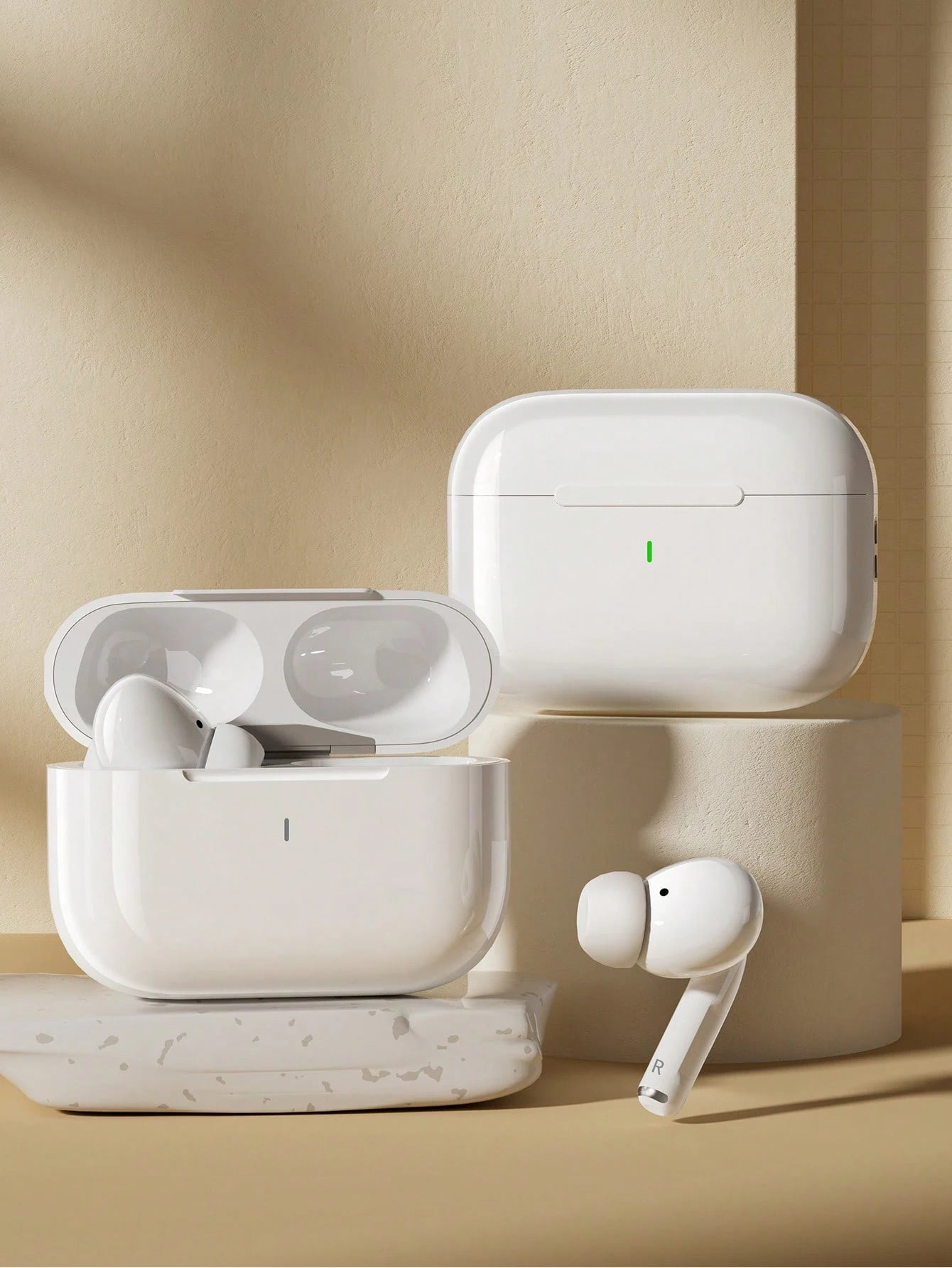 TWS Wireless Bluetooth Earbuds, In-Ear Noise Cancelling Headphones with Charging Case, 3-4H Single Playtime, 8-10H Total Battery