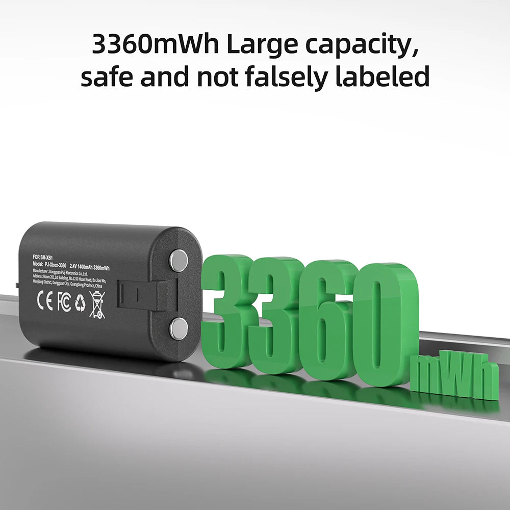 PUJIMAX 3360mWh Ni-MH Battery Rechargable Batteries Pack For XBOX Serise S/X and XBOX ONE S/X/Elite With Charger+ Charger Cable