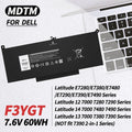 F3YGT Latitude 7480 Battery 7490 Battery 60WH for Dell Latitude 12 7000 7280 7290/13 7000 7380 7390 P29S002/14 7000 7480 7490