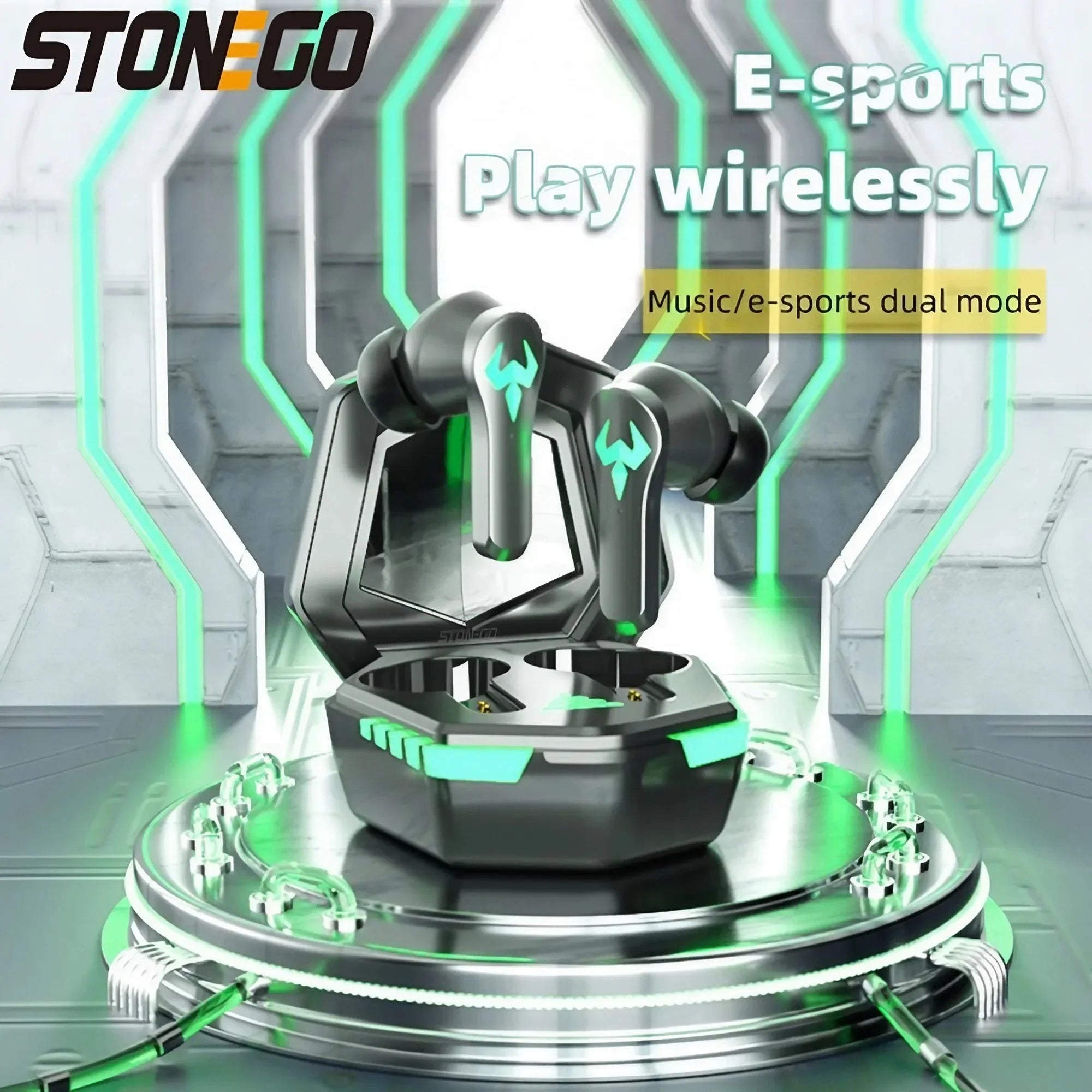 TWS Gaming Headsets Wireless Earphones 9D Stereo Surround Sound Quality Bluetooth Headphones with Microphone Earbuds