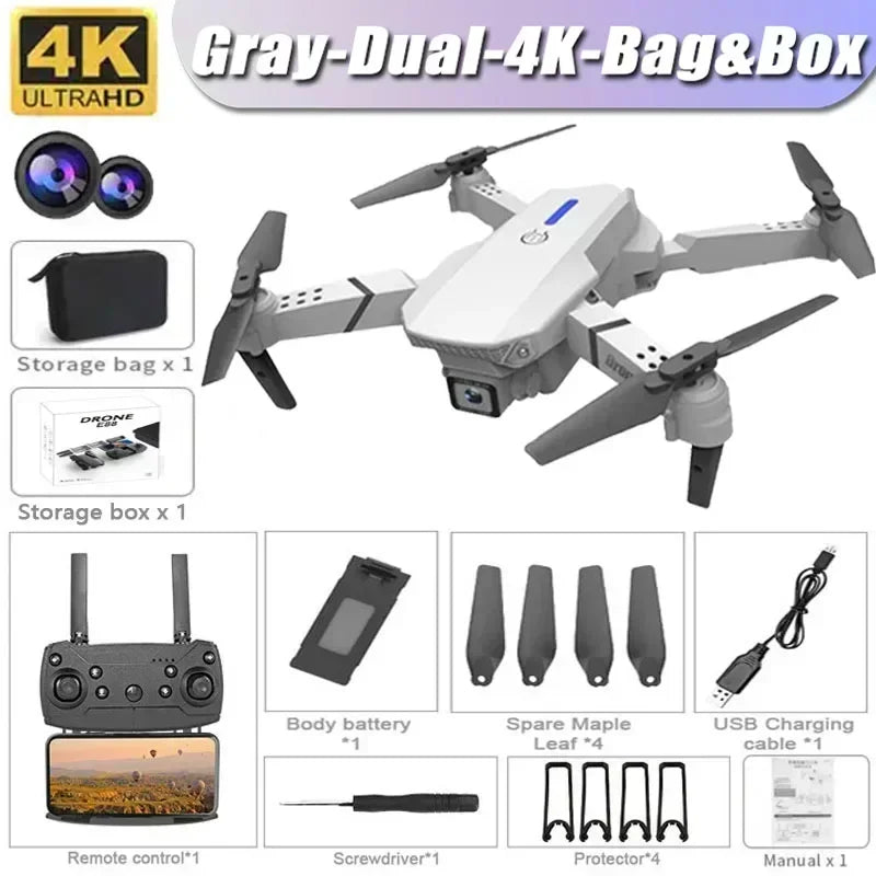 2025 E88Pro RC Drone 4K Professinal With 1080P Wide Angle HD Camera Foldable Helicopter WIFI FPV Height Hold Gift Toy