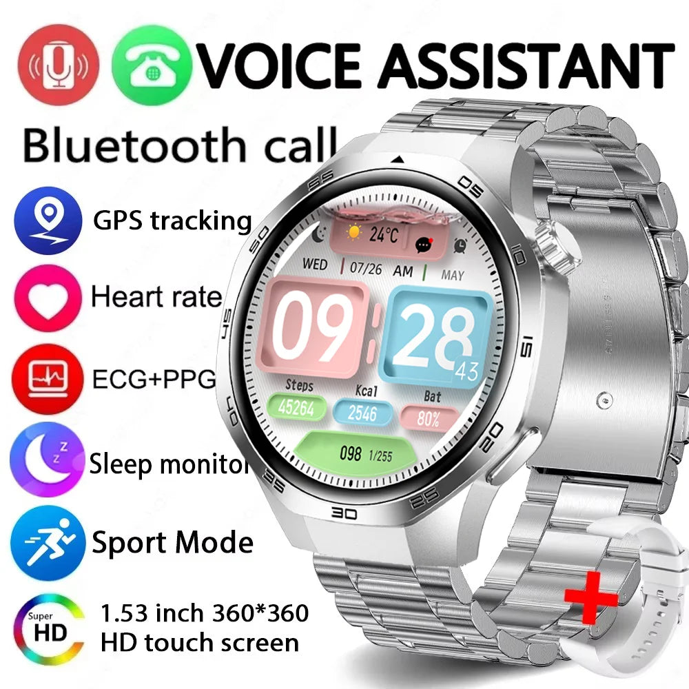 2026 new smart watch HD IPS large screen NFC GPS locator Bluetooth call life waterproof 100 + sports mode health monitoring