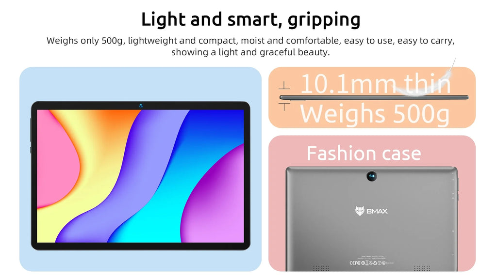 BMAX Kids Tablet I9 Plus Android 15 GPU G522EE 8GB RAM 64GB ROM 10.1 Inch Allwinner RK3562 Quad Core Port Tablets PC WIFI 6