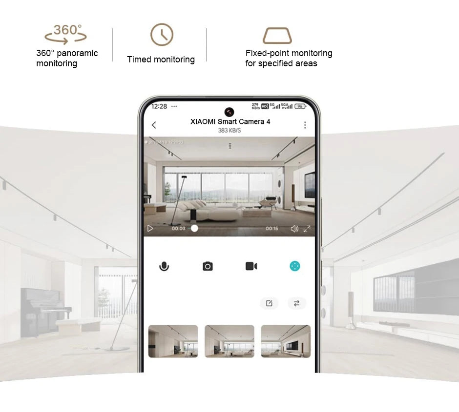 XIAOMI Smart Camera 4,Dual-band Wi-Fi 6,8MP 4K HDR AI Tracking,Night Vision,Two-Way Audio,Home Security Baby Monitor,Pet Camera