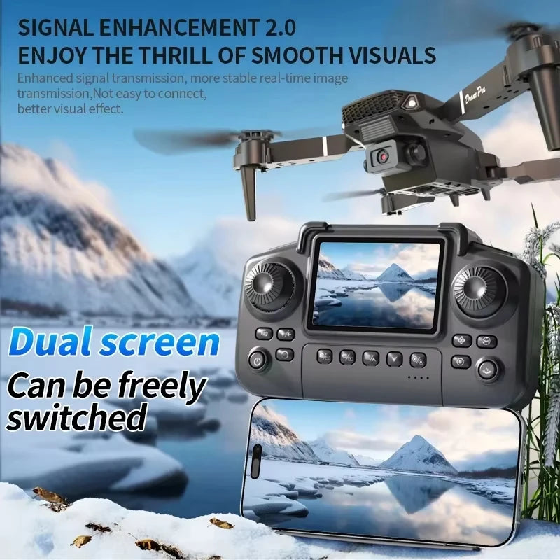2026 Upgraded Drone E88 Pro 8K Dual-Camera HD Aerial Photography Dron with Screen Foldable Quadcopter RC Toy for Kids Boys Gifts