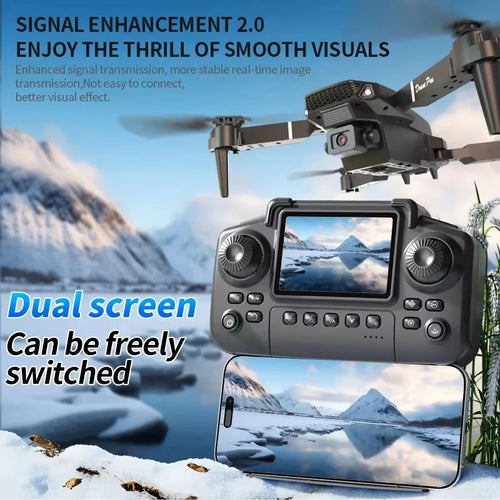 2026 Upgraded Drone E88 Pro 8K Dual-Camera HD Aerial Photography Dron with Screen Foldable Quadcopter RC Toy for Kids Boys Gifts
