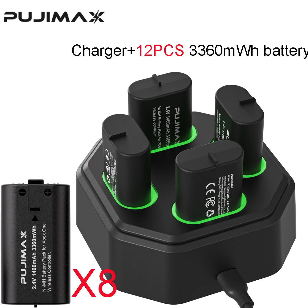 PUJIMAX 3360mWh Ni-MH Battery Rechargable Batteries Pack For XBOX Serise S/X and XBOX ONE S/X/Elite With Charger+ Charger Cable