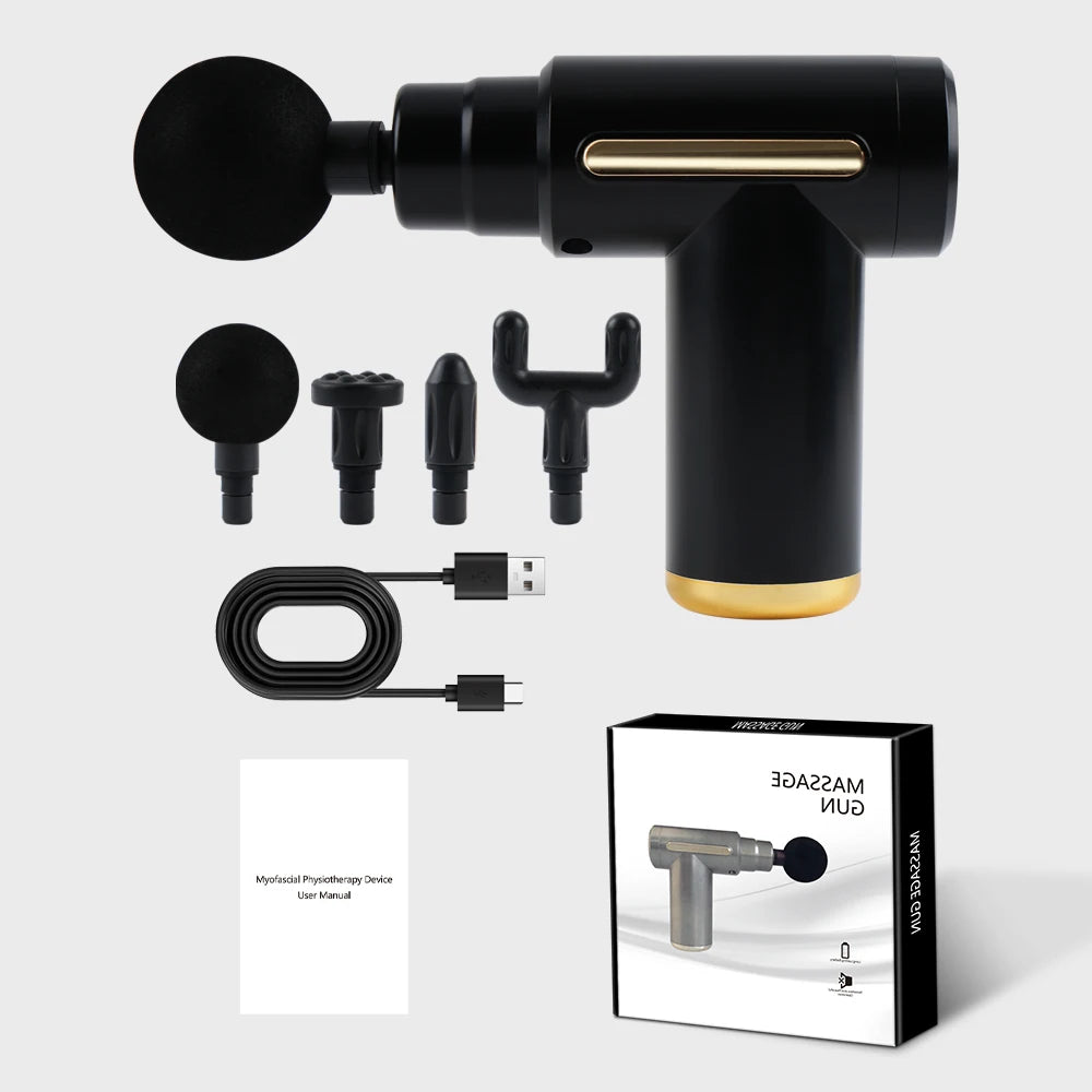 Portable Button Fascia Gun Deep Tissue Massage Mini Lightweight and Adjustable Speed Massage Equipment Suitable for the Body