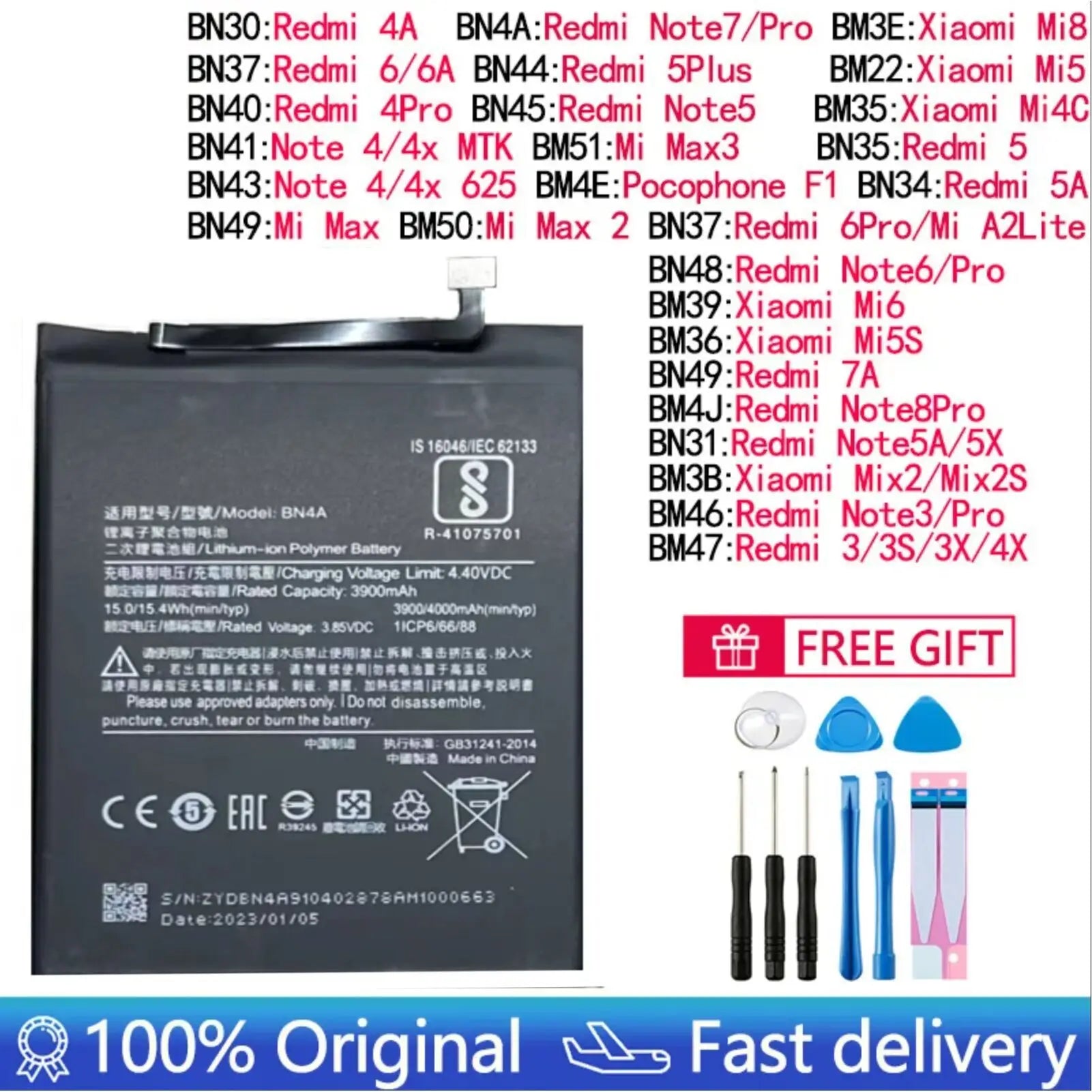 Xiaomi Redmi Replacement Battery – Multi-Model Compatible