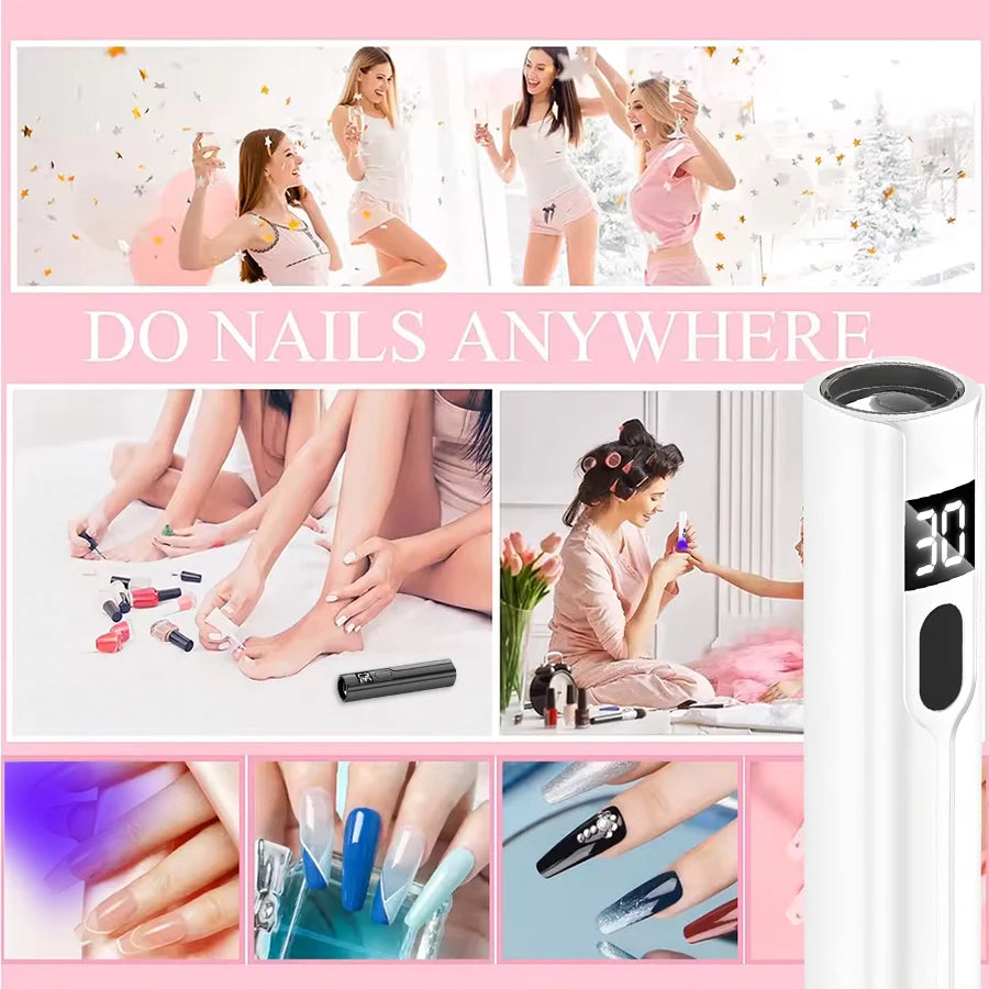 Professional Nail UV LED Lamp Desk With Display Rechargeable Portable Mini Nail Dryer Stand UV Lamp for Nails Art Removable