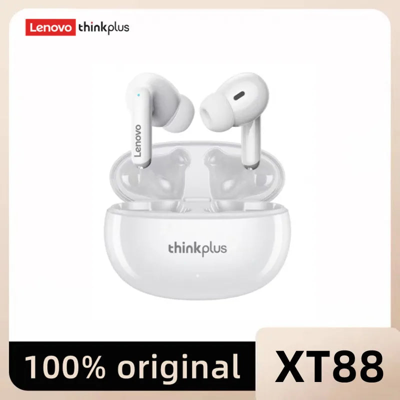 NEW Original Lenovo XT88 TWS Wireless Earphone Bluetooth 5.3 Dual Stereo Noise Reduction Bass Touch Control Long Standby 250mAH