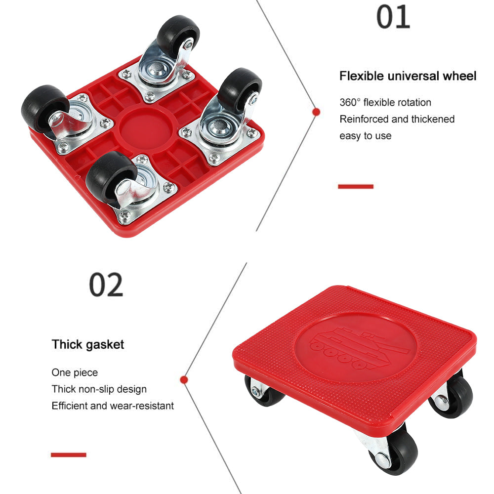 Furniture Mover Set Portable Furniture Mover Tool Labor-Saving Transport Lifter Heavy Stuffs Moving Wheel Roller Bar Hand Tools