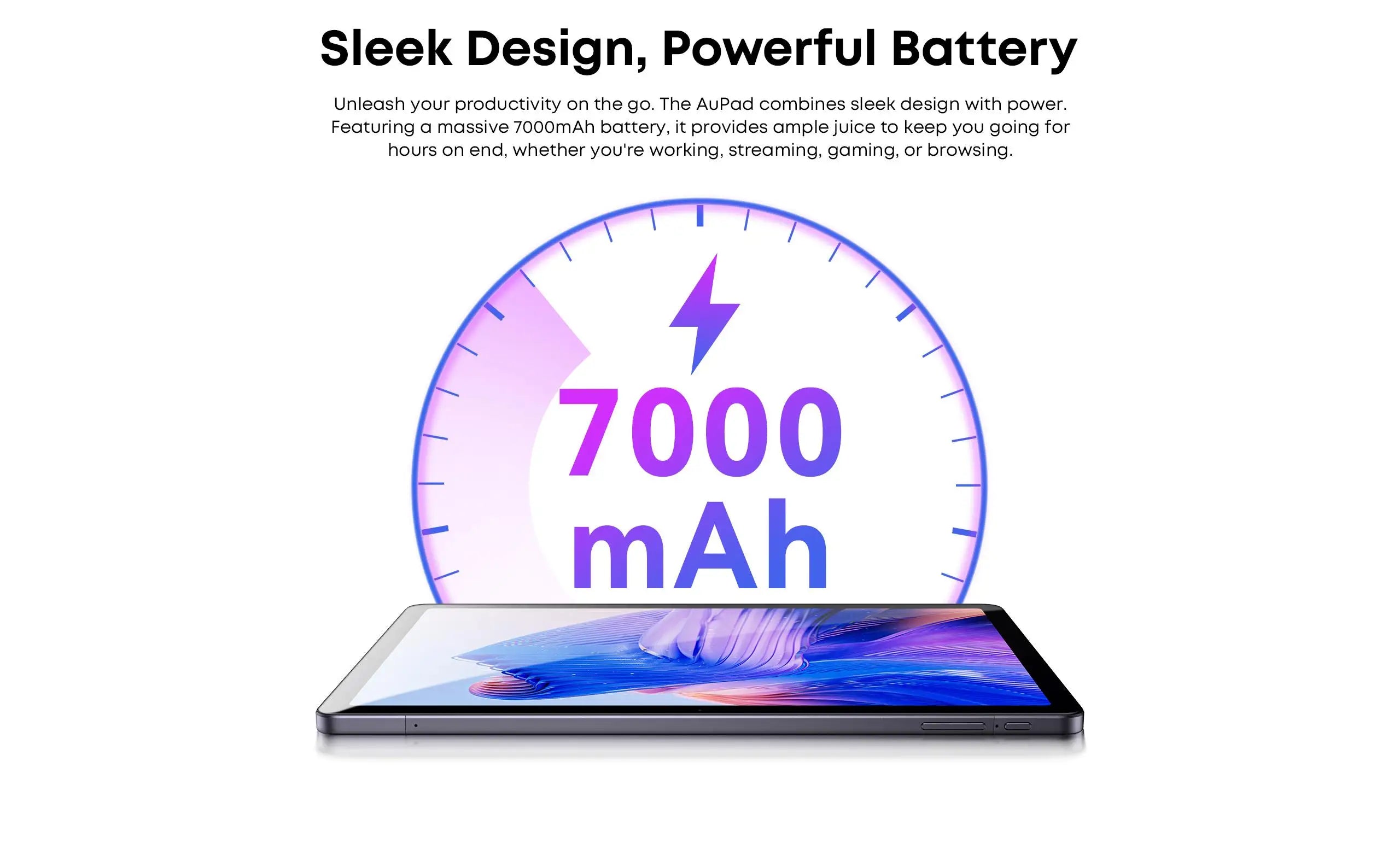CHUWI Tablet AuPad Android 14 Tablets 10.95" FHD+2K Display Snapdragon 685 8GB RAM 128GB ROM 13MP AF Rear 7000mAh 18W 4G LTE Tab