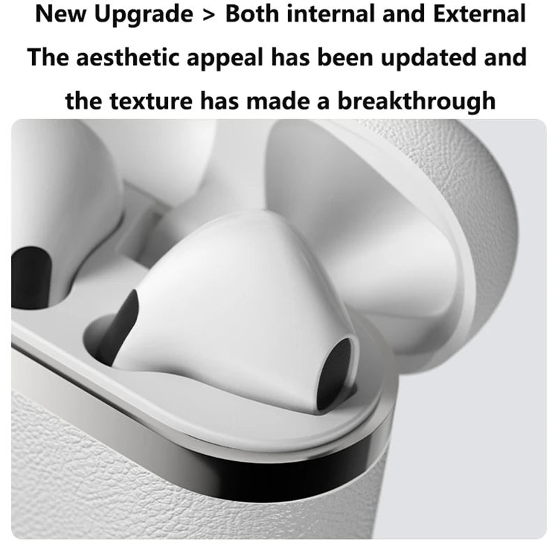 Lenovo Leather Texture Earphones In-Ear Headphones Bluetooth Compact Design Long Battery Life Universal Compatibility Portable