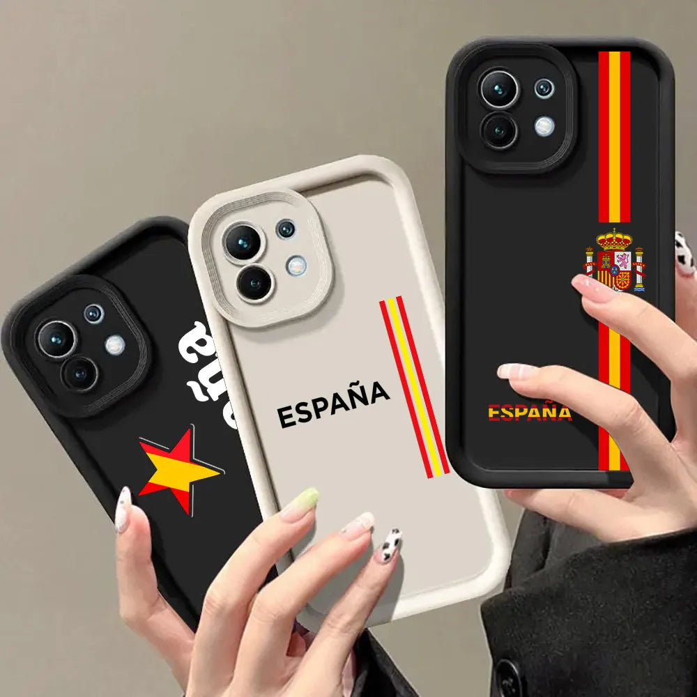 Spain LOGO España Red Yellow Line Case For Xiaomi 15T 14T 13T Pro 15 Ultra 17Pro Max Poco F7 X7 X6 M6 M7 Pro 5G Soft Phone Cover