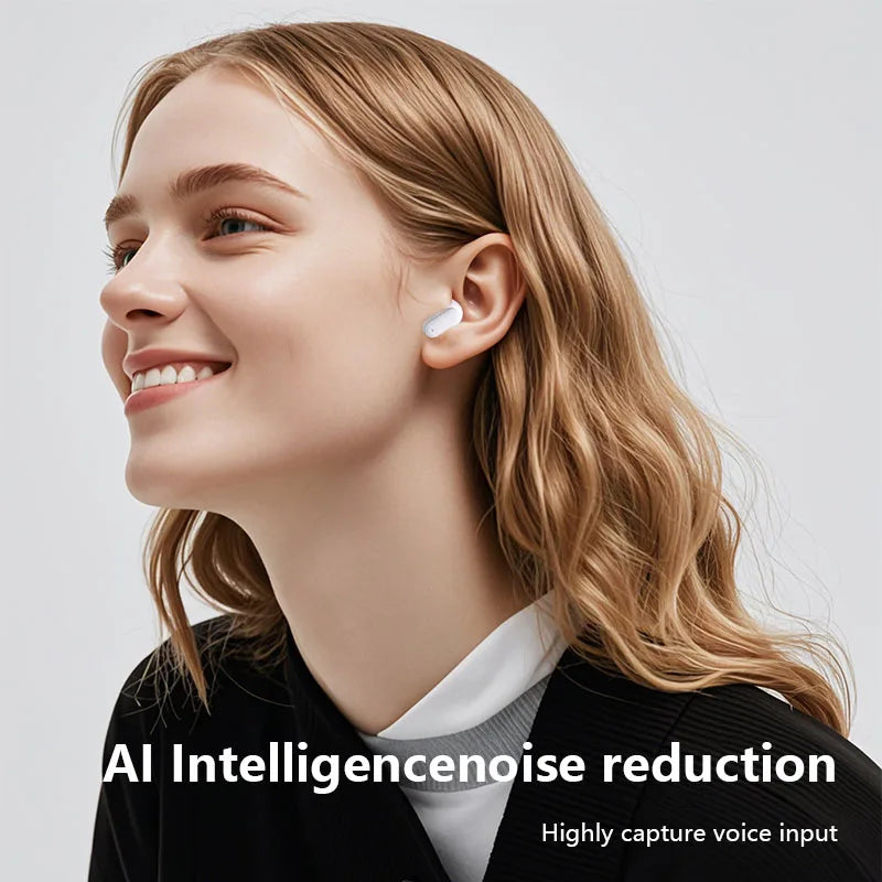 Wireless TWS earbuds bluetooth 5.4 stereo deep bass sound earphone IPX5 waterproof AI intelligent call noise reduction headphone