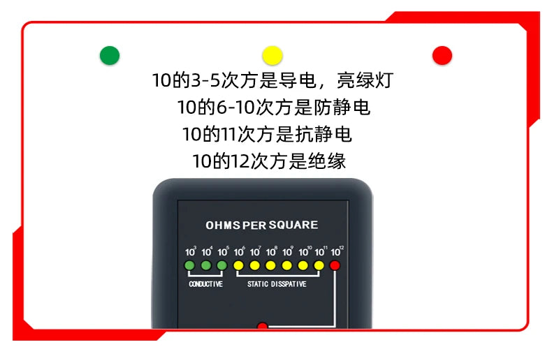 MODEL-100 Surface Resistance Resistivity Meter Electrostatic Static Electricity Tester ESD