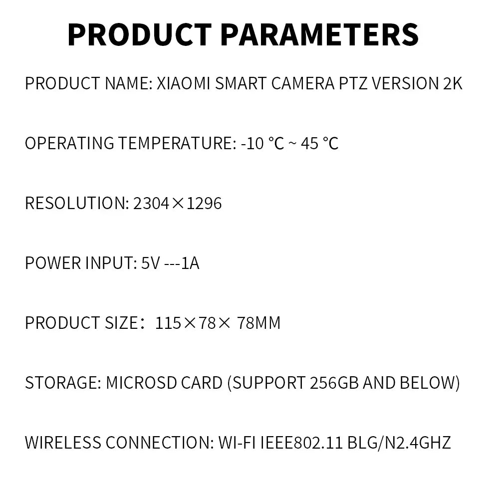 Xiaomi Smart Home 360° Security Camera Mi PTZ 2K Webcam 1296P 3 Megapixel AI Human Detection Night Vision Webcam Work With App